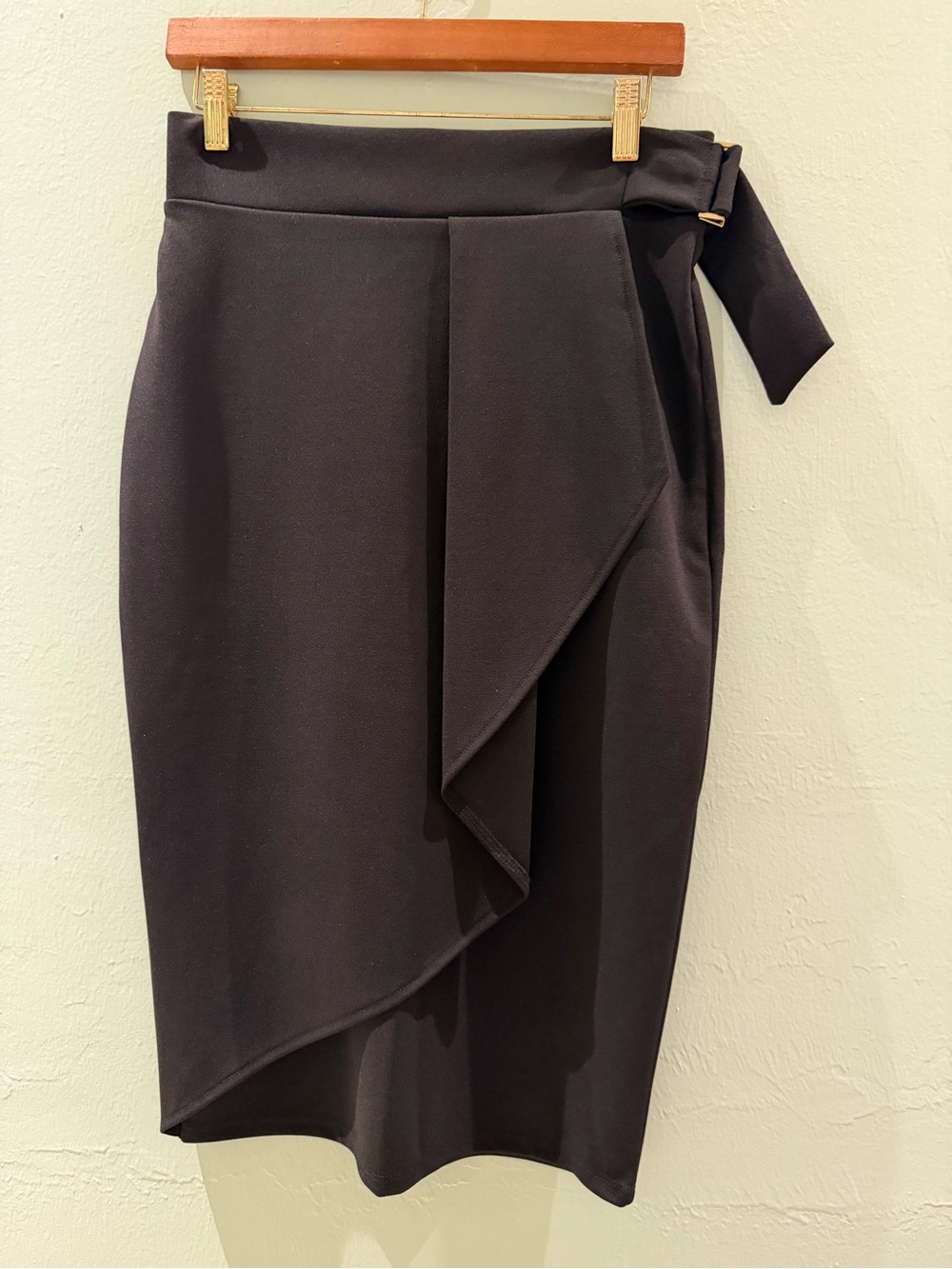 Worthington Black Draped Pencil Skirt with Side Tie
